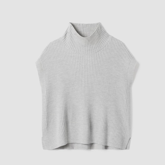 NWT Eileen Fisher Merino Turtleneck Top in Regenerative Wool - Picture 5 of 9